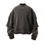 XL Size Plain Dyed Drawstring Pullover Sweatshirt For Spring for sale