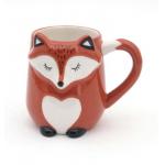 Customized Handmade 3d Fox Animal Cute Lovely Ceramic Mugs Coffee mug for sale