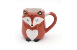 China Customized Handmade 3d Fox Animal Cute Lovely Ceramic Mugs Coffee mug supplier