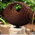 Modern Outdoor Handcrafted Corten Steel Sculpture 1m Length for sale