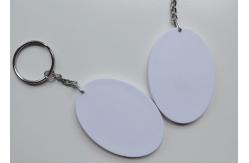 China Sublimation Blank Polymer Keyring Rounded Corner For Diy Printing supplier