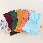 Children'S Outfit Sets Solid Color Ruffled Children'S Jumpsuit Multi Color Optional for sale