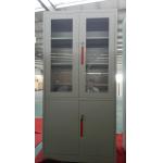 Glaass and steel door steel cupboard for storage document,Knocked down structure,white color for sale