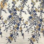 Sequin Handmade 3D Embroidery Lace Fabric For Wedding Dress for sale