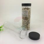 Environmental Clear Plastic Cylinder With Screw Lid /  Pet Cashew Nuts Can for sale