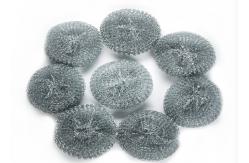 China Galvanized Stainless Steel Mesh Scourer 10g 15g Round Shape Strong Cleaning Capacity supplier