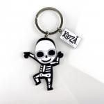 Soft Enamel Zinc Alloy Keychain With Movable Skull Design For Circus-Inspired Promotion And Oversized Round Glasses for sale