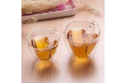 China ISO9001 Transparent Glass Custom Drinking Cups Gift Heart Shaped 200ml-300ml supplier