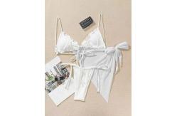 China UPF Function white  Bathing Suit Two Pieces Summer Bikini Nylon Fabric supplier