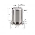 ∅16*16mm Dia Brass Plated Satin Silver Ceiling Wire Attachment Part YW86276 for sale