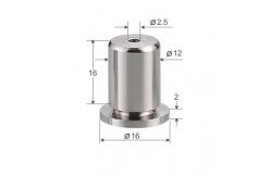 China ∅16*16mm Dia Brass Plated Satin Silver Ceiling Wire Attachment Part YW86276 supplier