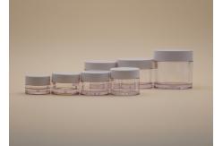 China Clear PETG Round Cream Jar ABS White Cap High Durability Not Easily Broken supplier