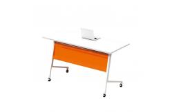 China Orange Folding Training Table Office Multi Person Metal Leg supplier