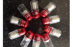 China 14mm 2ml Single Pill Container PS Plastic Bottle With Metal Cap supplier