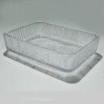 Rectangular Glass Wash Basin Table Top 12 Inch Crystal Clear