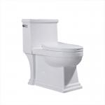 One Piece Elongated Skirted Toilet 1.6 Gpf Siphonic Flushing Toilet White for sale