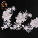 Girls Dress 3D Flower Lace Trim Decoration Beaded Polyester for sale