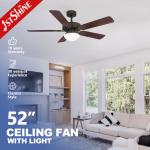 52'' Ceiling Fan With Light 6 Speed Remote Control Energy Saving for sale
