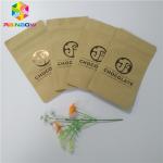 Three Side Sealed Kraft Customized Paper Bags Foil Lined Organic Roasted Coffee Packing for sale