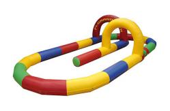 China Inflatable Amusement Park Playing Center Race Track With 0.55mm Pvc Tarpaulin supplier