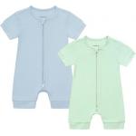 Skin Friendly Customizable Bamboo Zipper Romper Bamboo Baby Clothes for sale