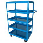 Metal Fab 600KGS 5 Tier Storage Trolley Rubber Wheels With Brake