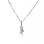 925 Sterling Silver Chain Necklace Unique Handsome Middle Finger Pendant