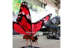 China Simulation Animated Butterfly Animatronic Insect Red Color supplier
