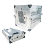 Collapsible Aluminum Single Dog Box With Heavy Duty Slam Latch Lock System for sale