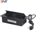 10A Rated Current Black  Oval Corner Desktop Pop Up Hidden Outlet With USB Charger Jack for sale