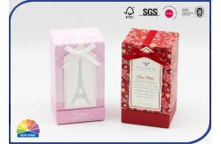 China Rigid Handmade Paper Gift Box With Bow Ribbon Shimmering Powder supplier