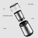 Medium Powder Removable Coffee Grinder EU Plug Transparent Lid SS304 Silver Coffee Machine