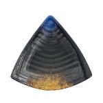 Irregular Triangle Melamine Sushi Plate Black Color Food Serving for sale