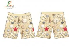 China Water Repellent Printed Board Shorts Full Sublimation Design Seashells / Starfish supplier