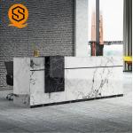 Marble Solid Surface Hotel Reception Table Checkout Counter Beautiful Appearance for sale