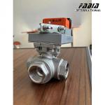 Stainless Steel Electric High Temperature Srew Thread Three Way Ball Valve For Petroleum And Power Industry for sale