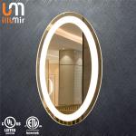 WiFi Android System Modern Oval LED Makeup Mirror with Touch Screen and Digital Clock for sale