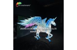 China Ethereal Glowing Winged Unicorn Sculpture | Radiant Gradient Light Art supplier