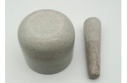 China Round Stone Mortar And Pestle , Marble Bowl With Grinder Handcrafts supplier