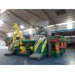 0.55mm PVC Inflatable Amusement Park Bouncer Slide Playground Jungle Animal Theme for sale
