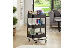 China Kitchen Utility 3 Tier Rolling Cart With Lockable Casters supplier