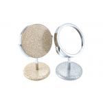 Imega Shining PU Circle Makeup Mirror Two Sided Cosmetic Cute Rotatable for sale