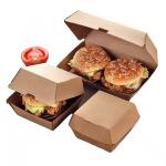 Eco-Friendly Custom Printed Kraft Clamshell Burger Boxes 7-10 Days Lead Time for Disposable Food Grade Takeaway Packaging for sale