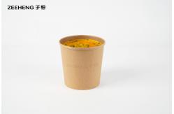 China 12 Oz Biodegradable Soup Cups Kraft Paper Bowls With Lids supplier