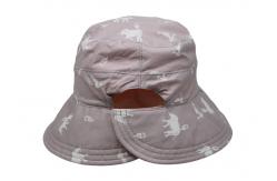 China Customized Printing Pink Sun Block Sunshade Adult Female Bucket Hat supplier