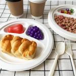 Divided Paper Biodegradable Disposable Plates 2-Compartment 3-Compartment for sale