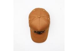 China 3D Embroidered Letter Pattern Baseball Cap Yellow Brown 100% Cotton Twill Constructed Hat supplier