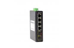China Rugged Metal Housing Industrial 6 Port Gigabit PoE Switch DIN Rail Mounting supplier
