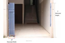 China Grey Steel Folding Security Gates For Business Metal Scissor Gate Unassembled supplier