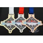 Gold / Silver / Copper Die Cacting Metal Award Medals One Side With Soft Enamel for sale